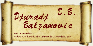 Đurađ Balzamović vizit kartica